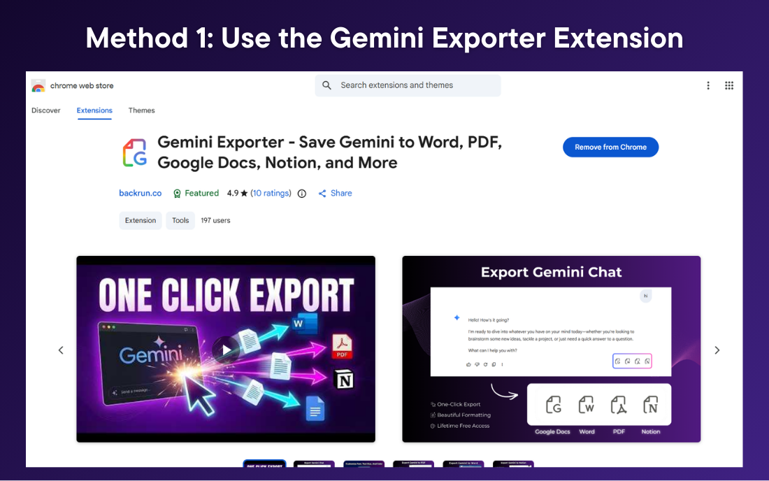 Gemini Exporter Chrome Extension