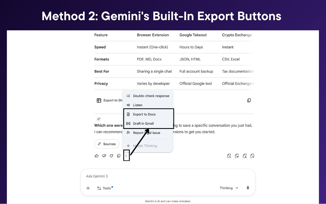 Export Gemini Chat